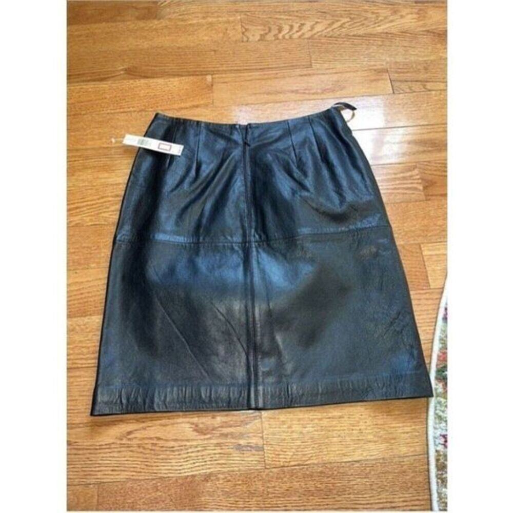 Faux Leather Mini Skirt - 90s Vintage Black Leather Mini Skirt Size 10